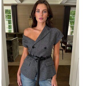 Benaar Rey Asymmetrical Belted Short Sleeve Blazer NWT. Size SMall